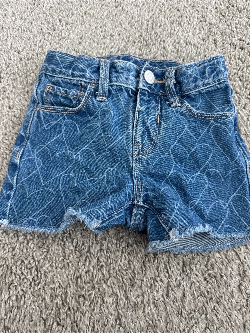 Old Navy Blue Heart-Print Denim Shorts